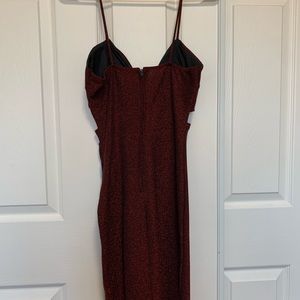 Red shiny cocktail dress